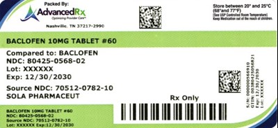 Baclofen 10mg Tablet #60 (Baclofen 10mg Tablet 80425 0568 02)